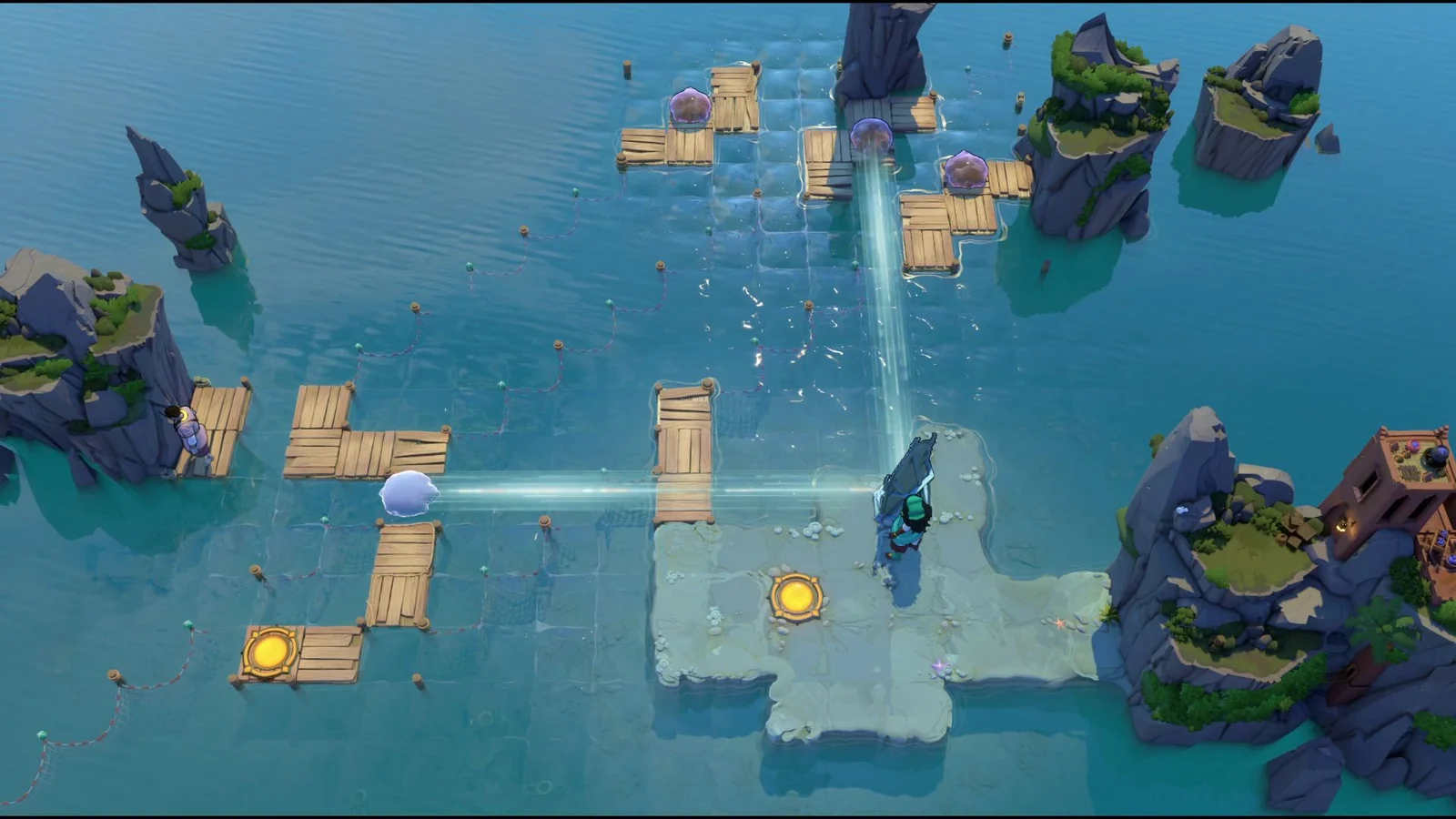 Reflected stone positions across docks in Mirrors and Stones Part 4 Stage 3