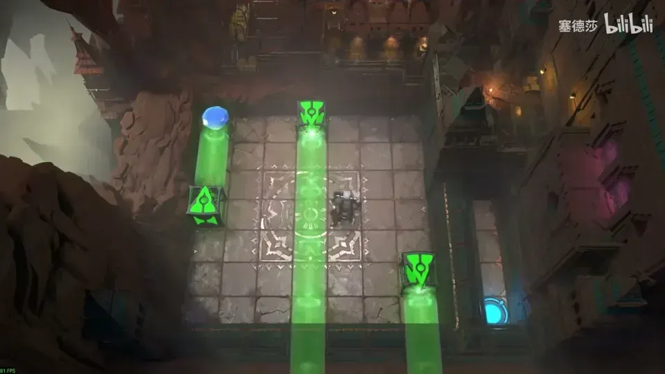 Three green emitters in the first Torc room